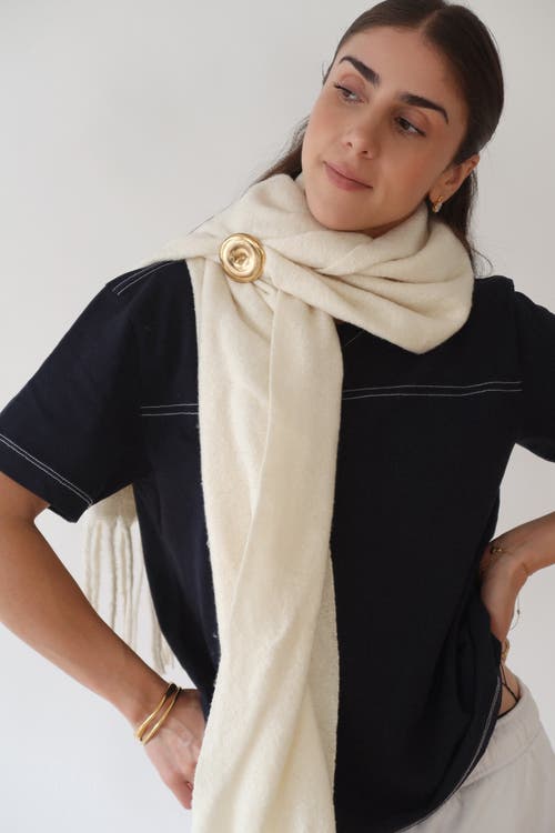 Joiana Jewelry Sweater Scarf In Neutral