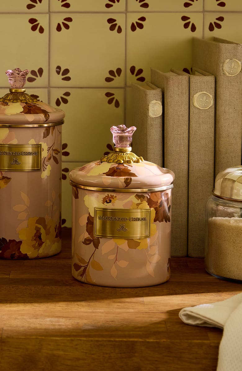 MACKENZIE CHILDS Wild Rose Mauve Small Canister, Alternate, color, Mauve