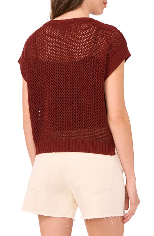 Halogenr Halogen(r) Open Stitch Cotton Crop Sweater Vest