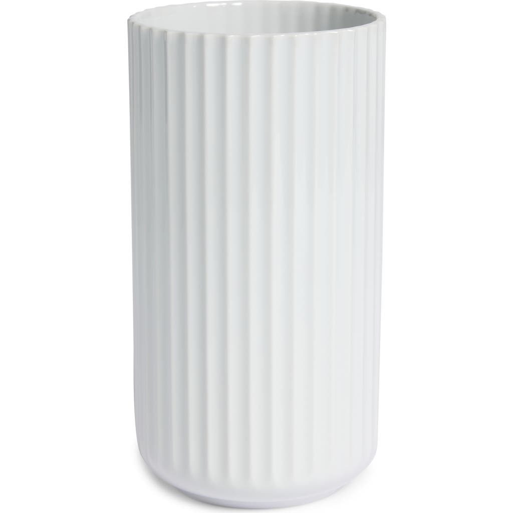 Lyngby Porcelaen 8-inch Fluted Vase In White