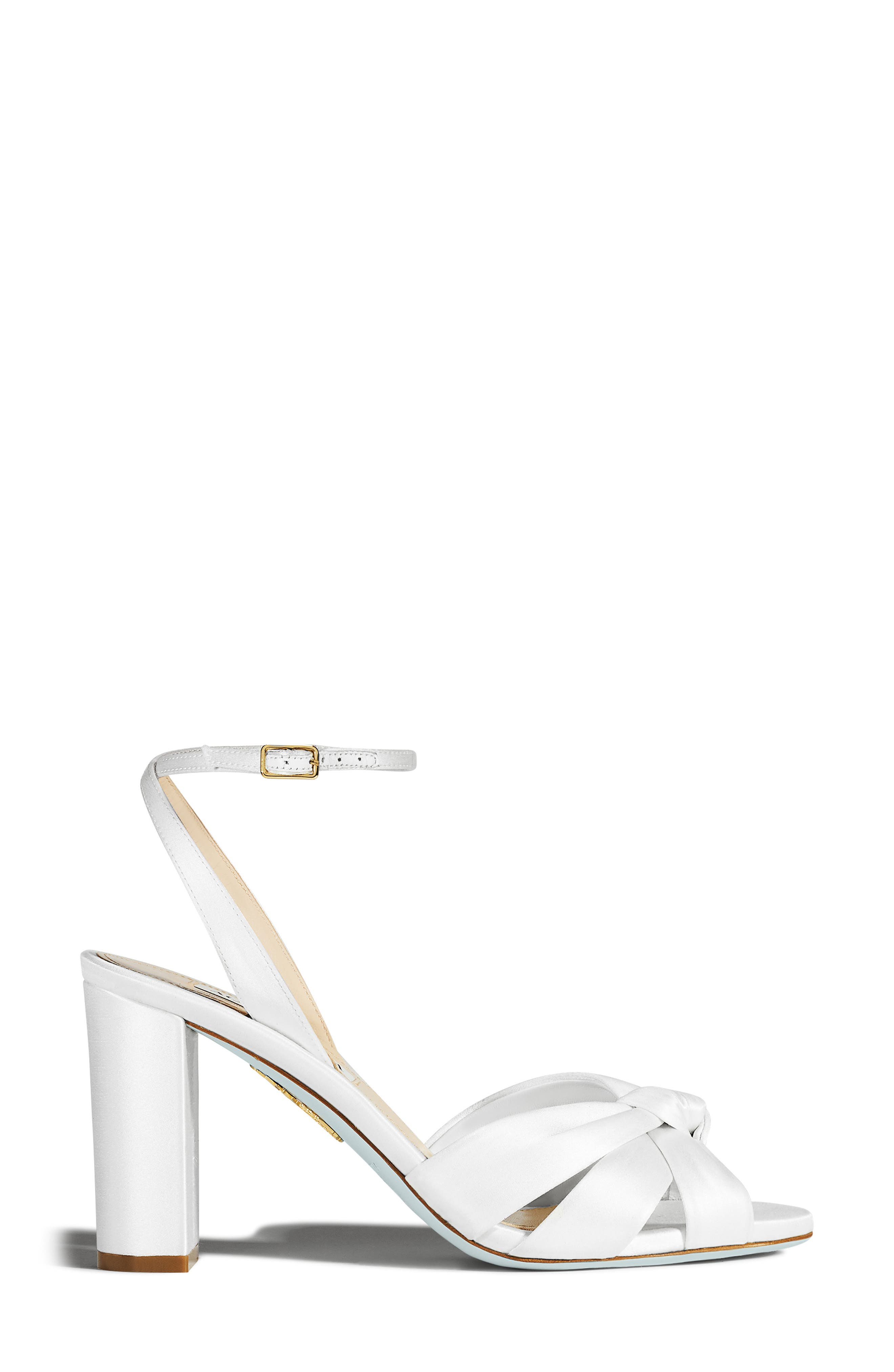Aquazzura Nina Ankle Strap Sandal, Alternate, color, White