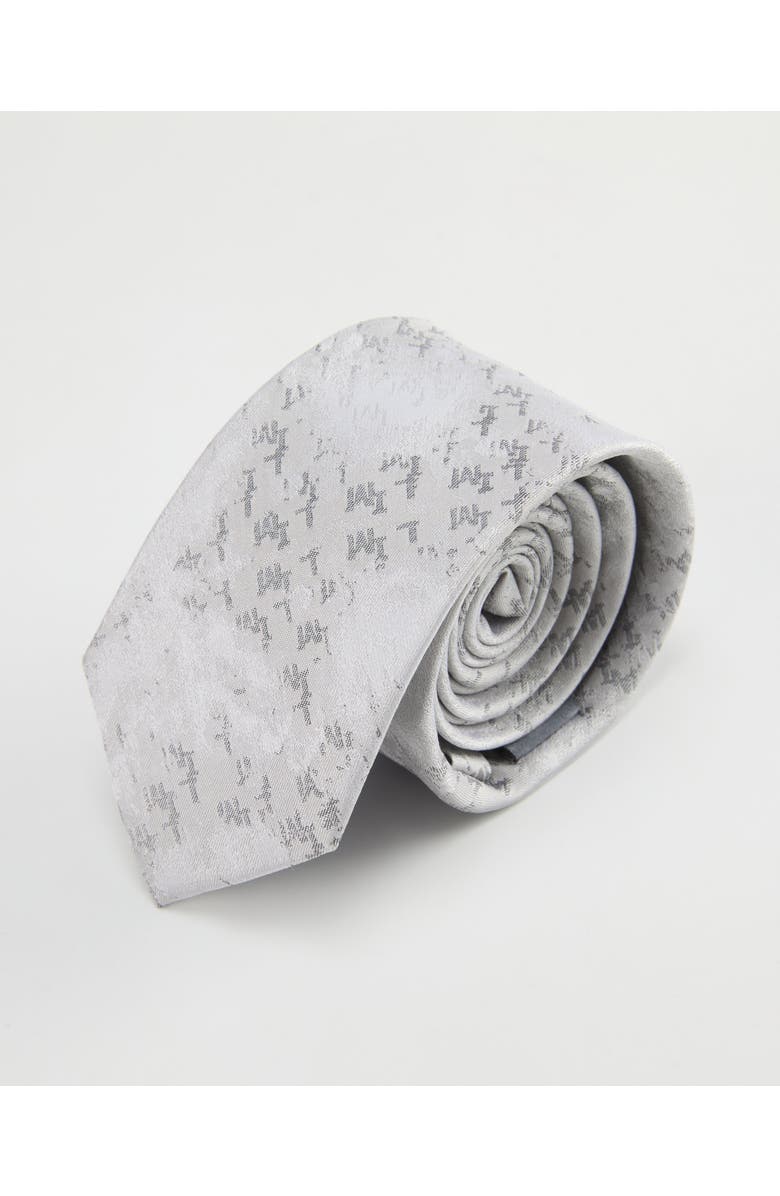 Knottery & Co Modern Glacier Silk Jacquard Tie, Main, color, Glacier Grey