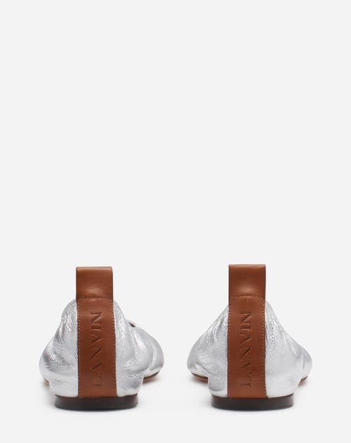 Lanvin Metallic Leather Ballerina Flats In Silver