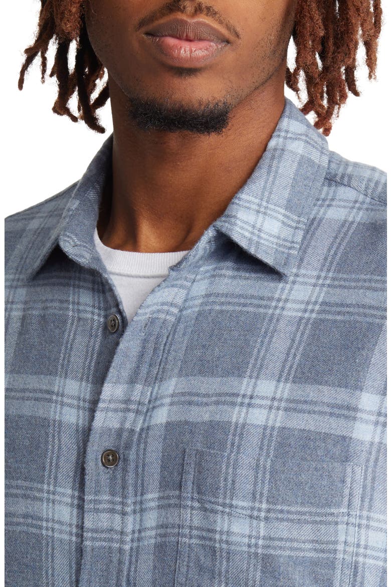 Lennox Relaxed Fit Plaid Cotton Blend Button-Up Shirt, Alternate, color, CONCRETE DUST
