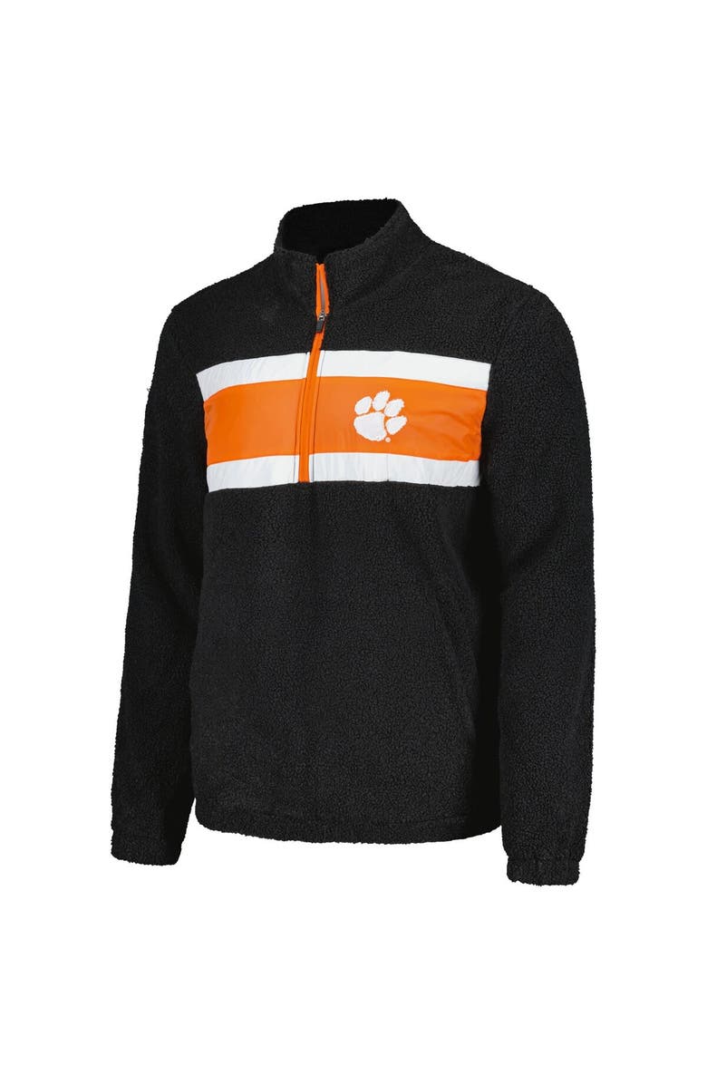 G-III SPORTS BY CARL BANKS Men's G-III Sports by Carl Banks Black Clemson Tigers Pinch Runner Half-Zip Top, Alternate, color, Black