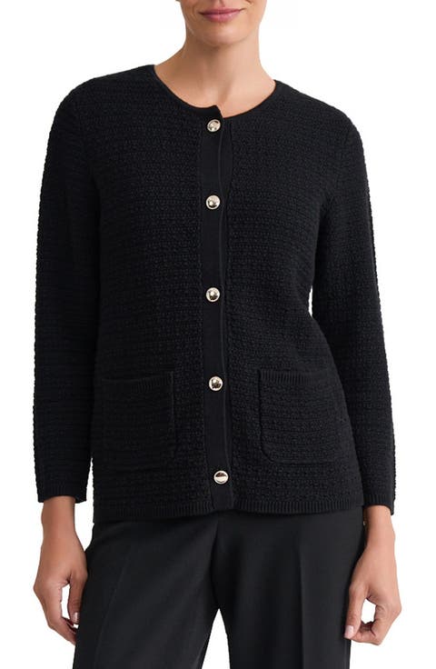 Textured Button Front Cardigan