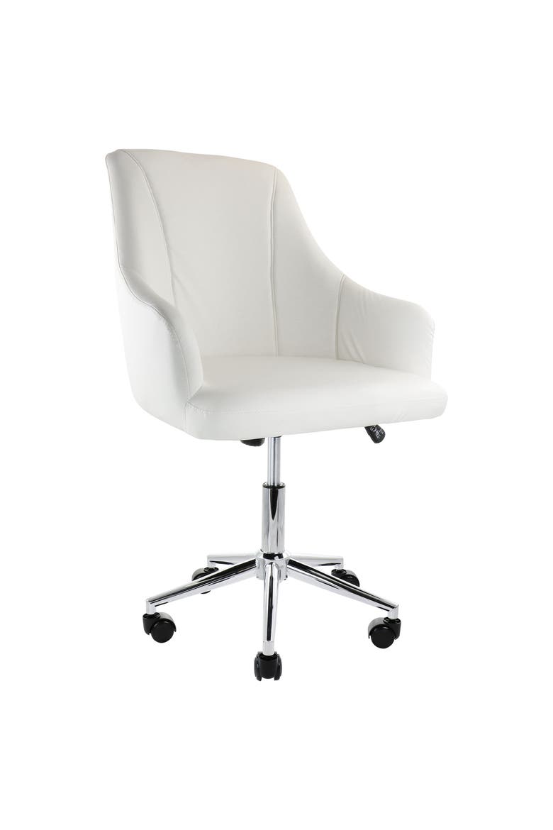 Adjustable Rolling Office Chair, Main, color, White