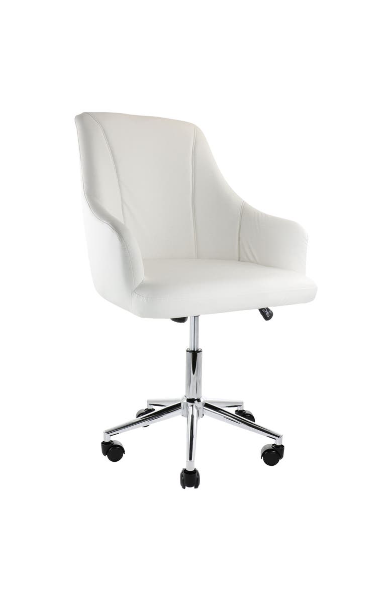 Elama Adjustable Rolling Office Chair, Main, color, White