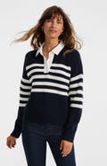Lands' End Drifter Rugby with Woven Collar Sweater