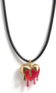 BaubleBar Fatal Attraction Heart Cord Necklace