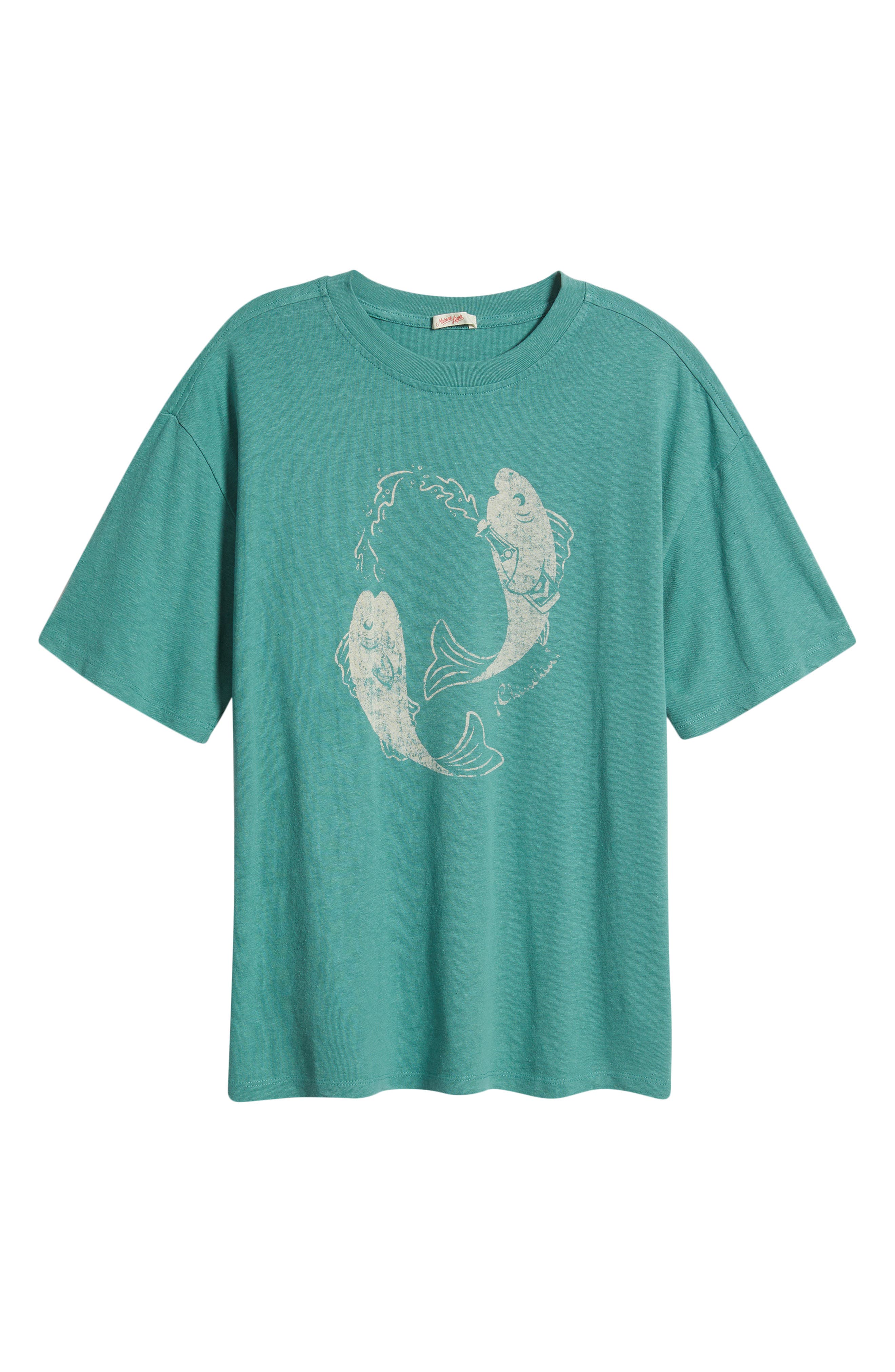 Fish Graphic Oversize Hemp Blend T-Shirt