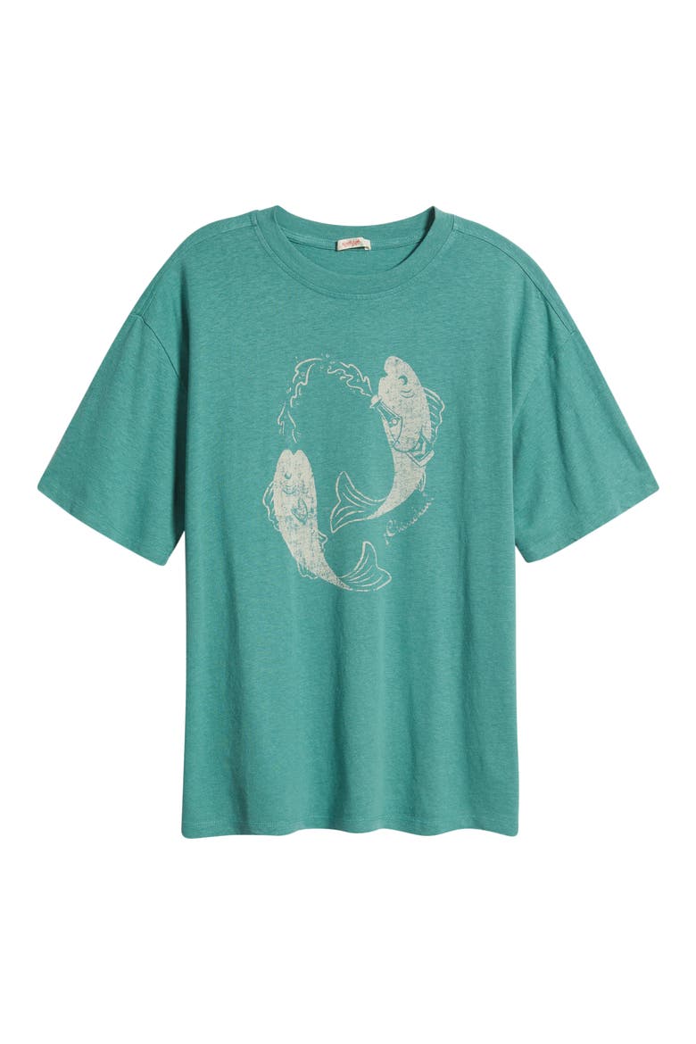 Fish Graphic Oversize Hemp Blend T-Shirt, Alternate, color, PALM