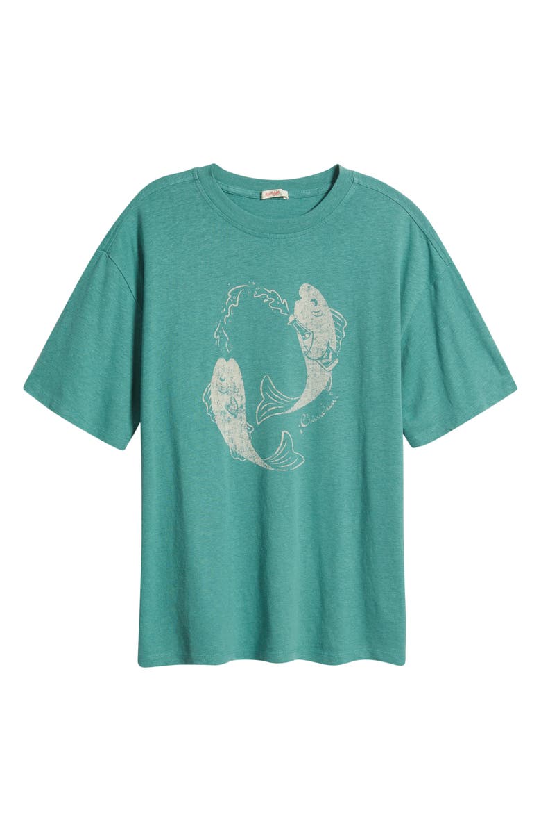 Marine Layer Fish Graphic Oversize Hemp Blend T-Shirt, Main, color, Palm