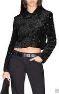 MANGO TEEN Sequin Embellished Crop Blazer