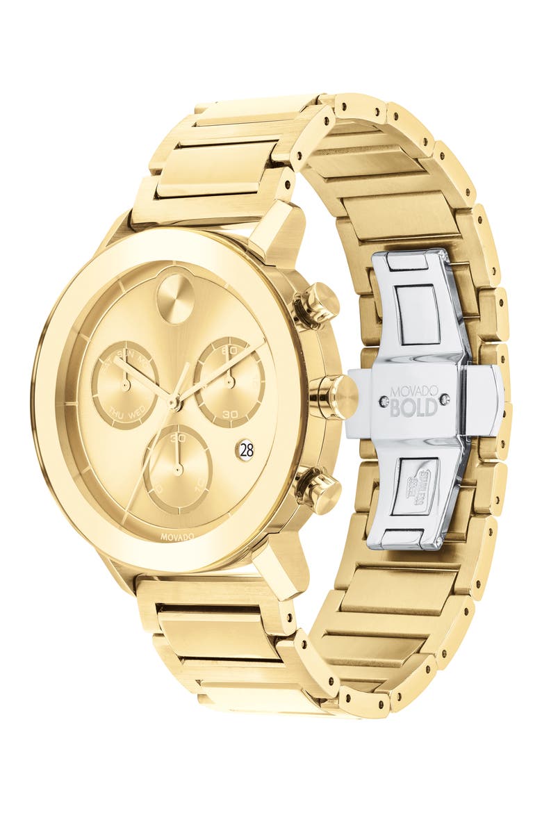 Bold Evolution Chronograph Bracelet Watch, 42mm, Alternate, color, GOLD