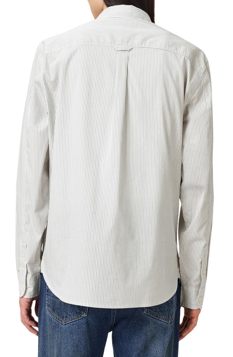 AllSaints Nolan Pinstripe Button-Up Shirt, Alternate, color, Jetstream White