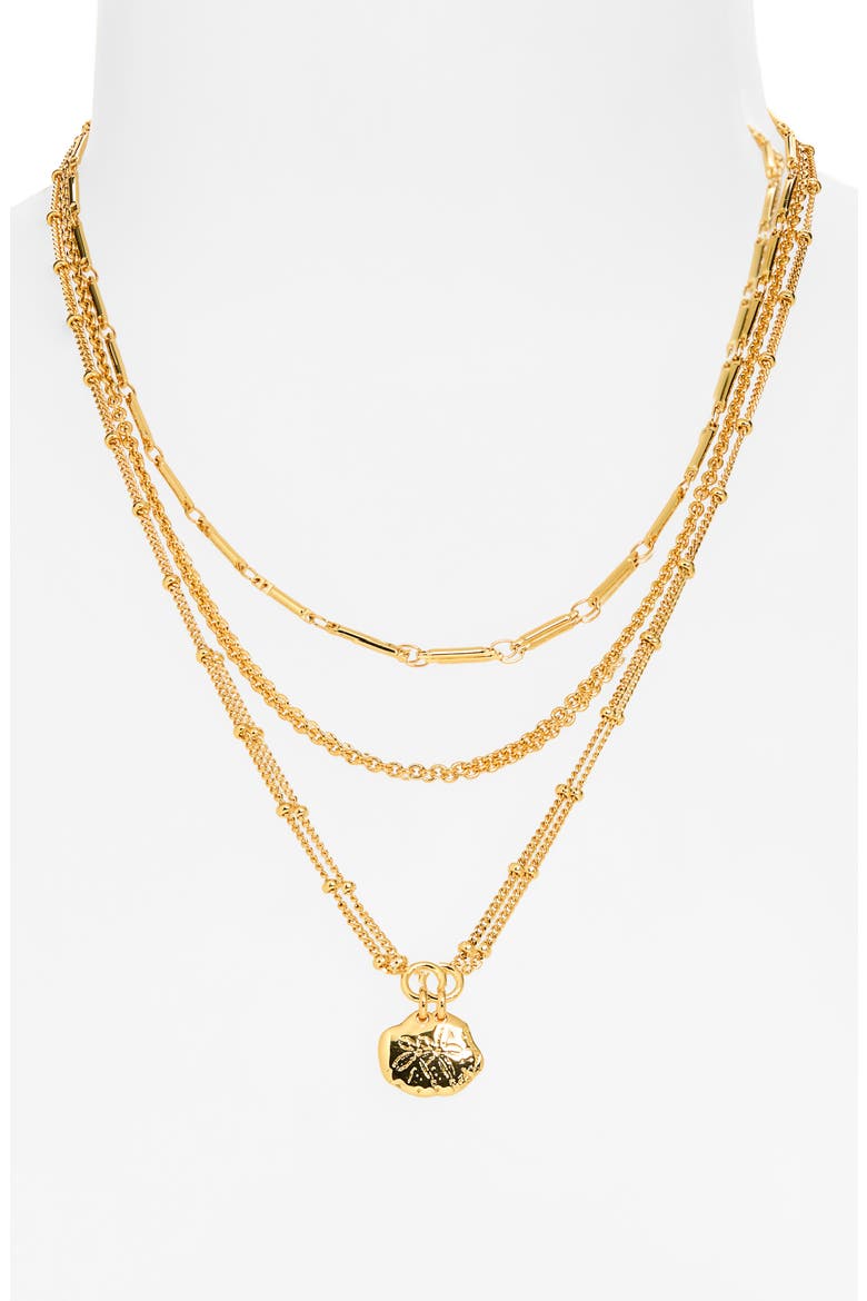 Sand Dollar Necklace 3-Piece Set, Alternate, color, ANTIQUE GOLD