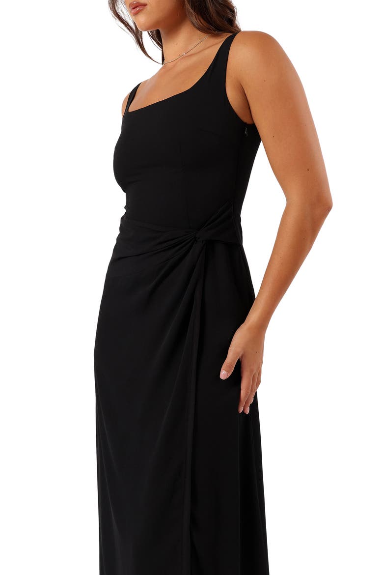 Nadea Wrap Front Sheath Dress, Alternate, color, BLACK