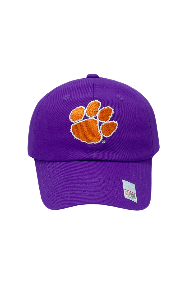 Bits & Bows Clemson Tigers Baseball Hat, Main, color, Purple