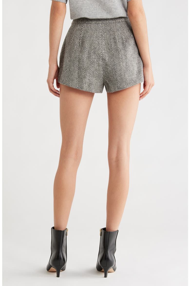 Sorine Herringbone Wool Blend Shorts, Alternate, color, GREY HERRINGBONE