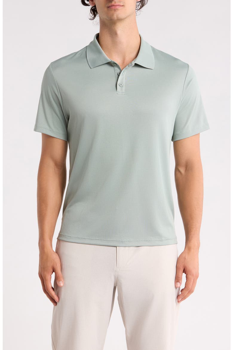 Textured Knit Golf Polo, Main, color, GREEN SLATE