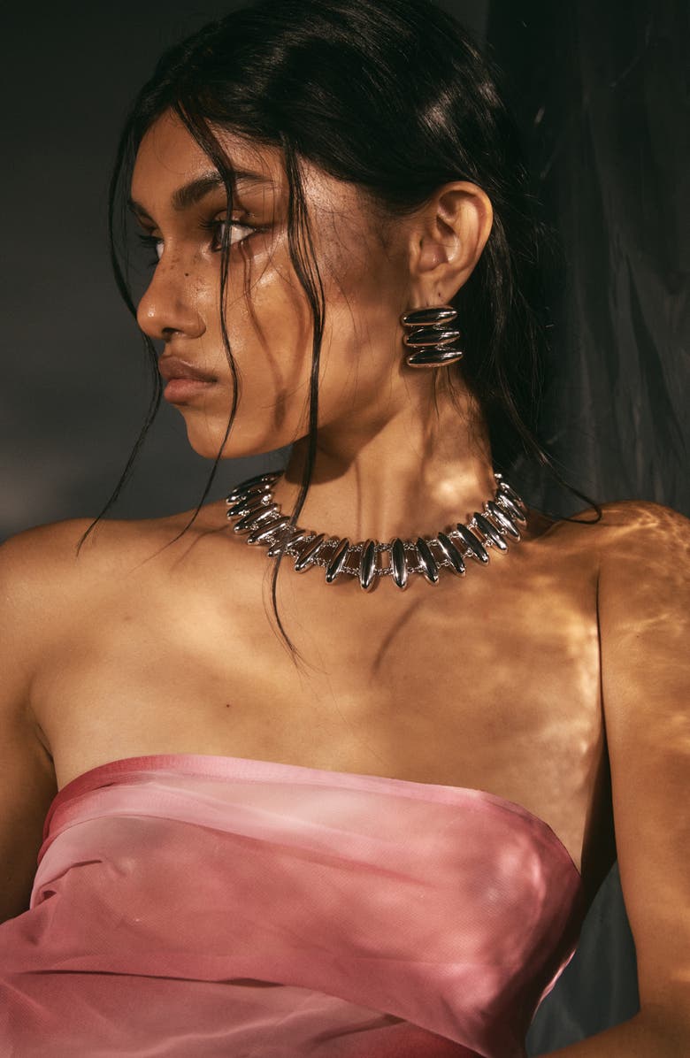 Luv AJ Milan Stud Earrings, Alternate, color, Silver