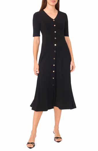 Button Front Midi Dress
