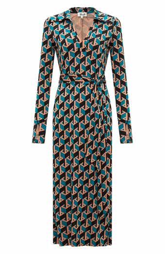 Bianco Geo Print Long Sleeve Dress