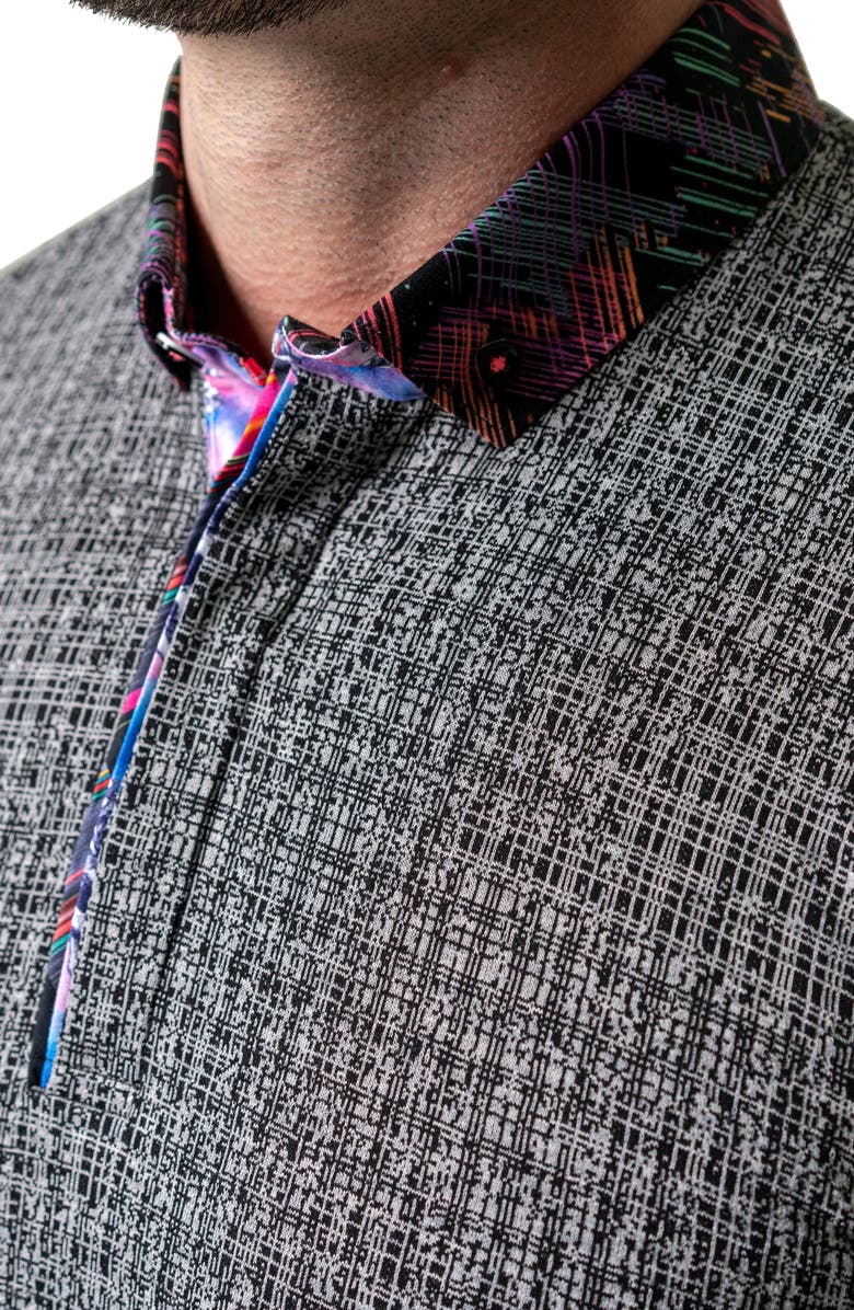 Maceoo Mozartmaki Grey Short Sleeve Cotton Polo, Alternate, color, Grey