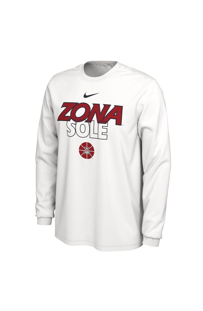 Nike White Arizona Wildcats 2023 On Court Bench Long Sleeve T-Shirt, Alternate, color, 