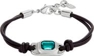 UNODE50 Sterling Silver Plated Leather Bracelet