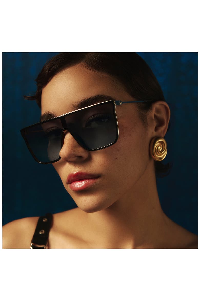 Nightfall Remixed 138mm Shield Sunglasses, Alternate, color, BLKGRYTQ