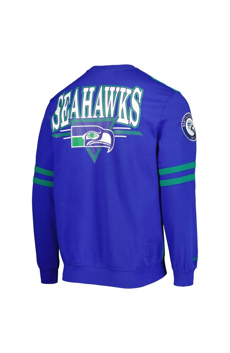 Mitchell & Ness Men's Mitchell & Ness Kelly Green Seattle Seahawks All Over 2.0 Pullover Sweatshirt, Alternate, color, 