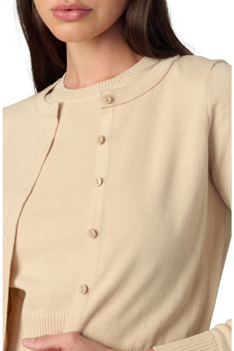 The Dani Crop Cotton Blend Cardigan, Alternate, color, SAND