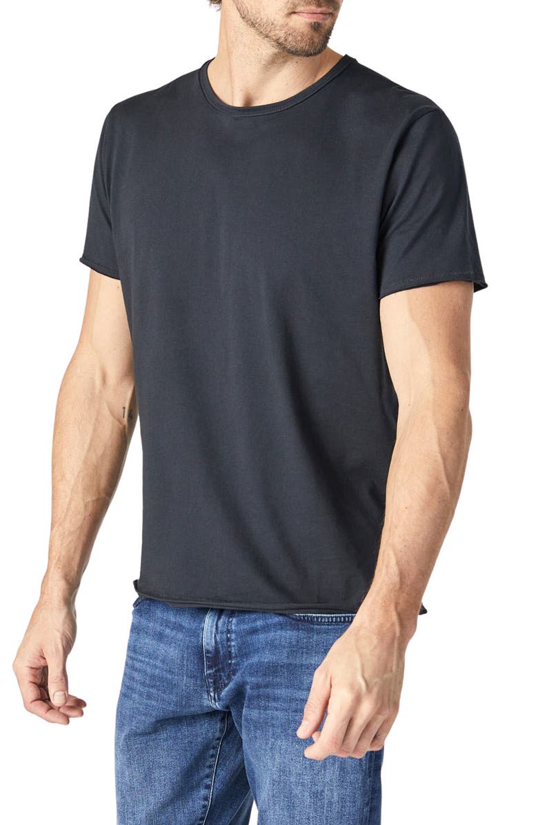 Mavi Jeans Raw Edge Cotton T-Shirt, Alternate, color, Black
