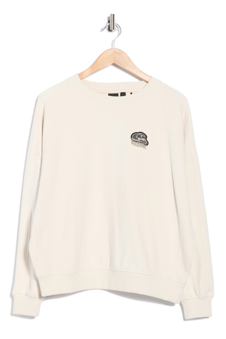 Star Logo Embroidered Sweatshirt, Alternate, color, OPEN WHITE