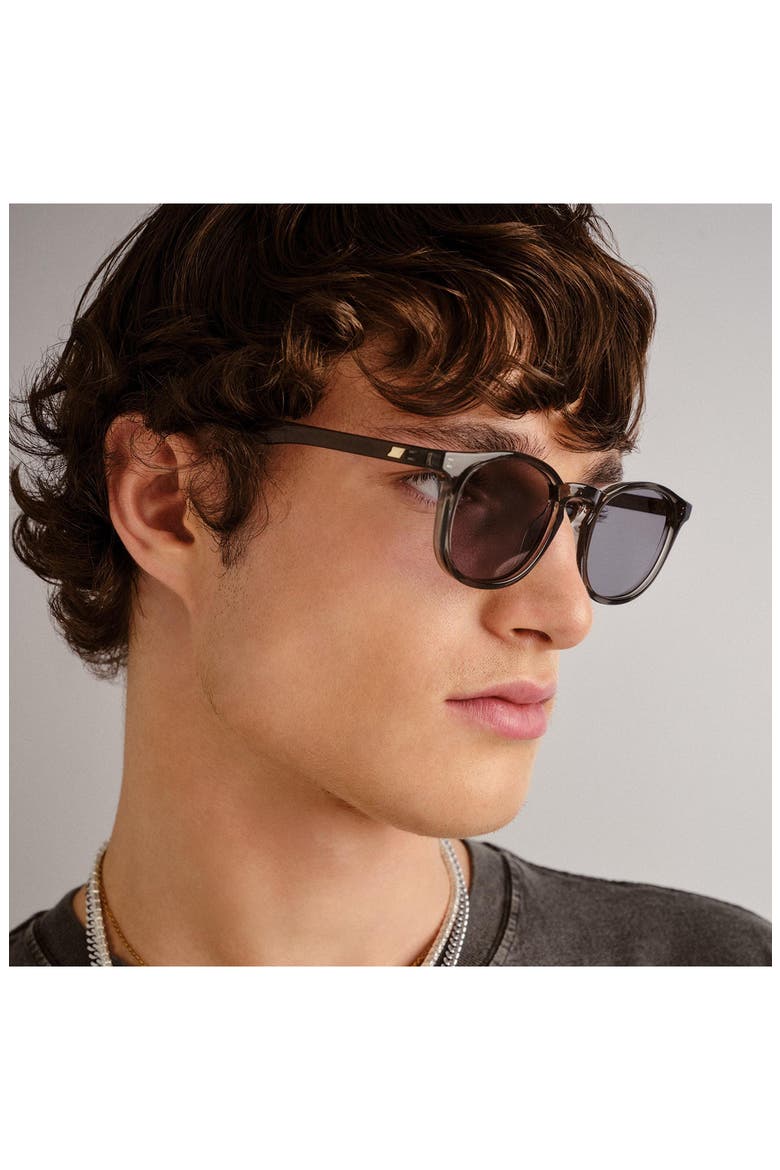 Club Royale 48mm Round Sunglasses, Alternate, color, PEWTER / SMOKE TINT