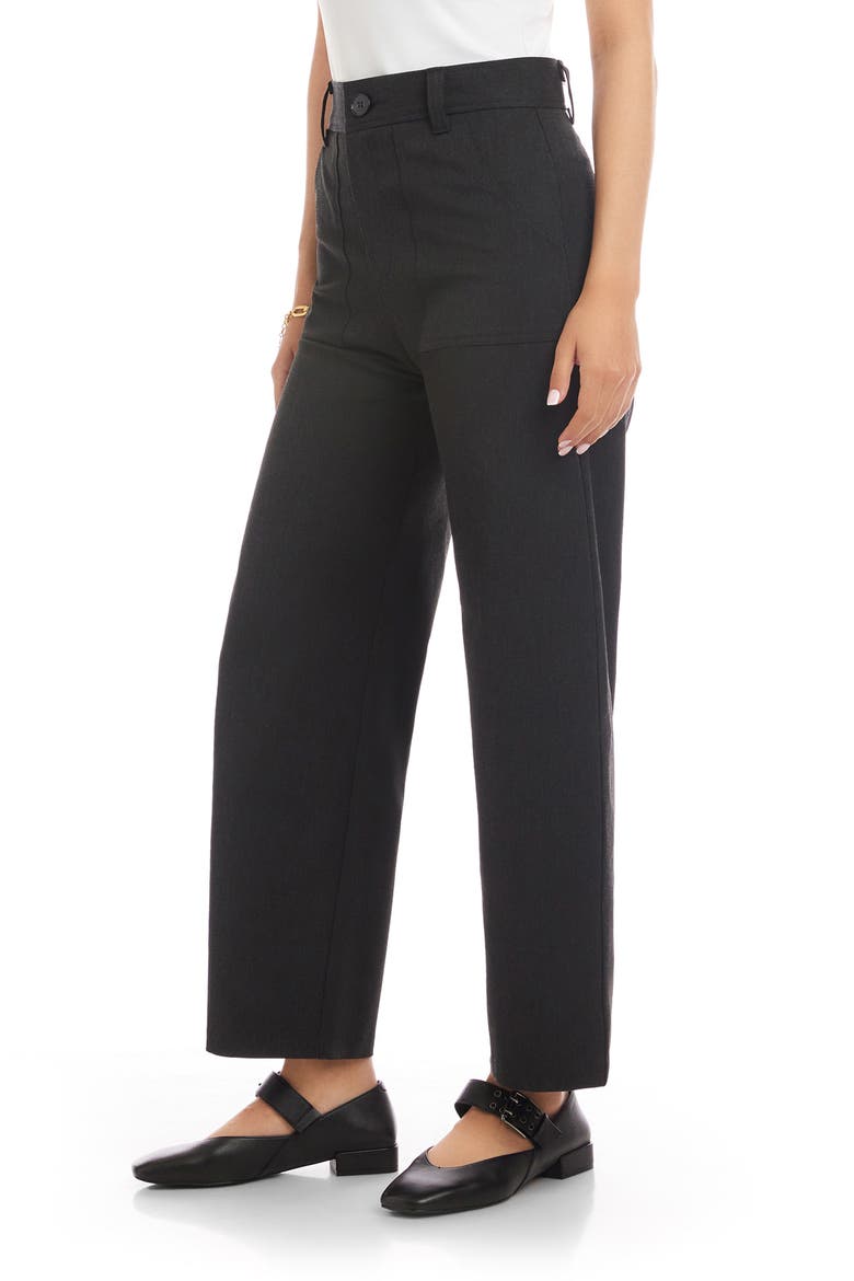 Stevie High Waist Ankle Barrel Leg Pants, Alternate, color, CHARCOAL