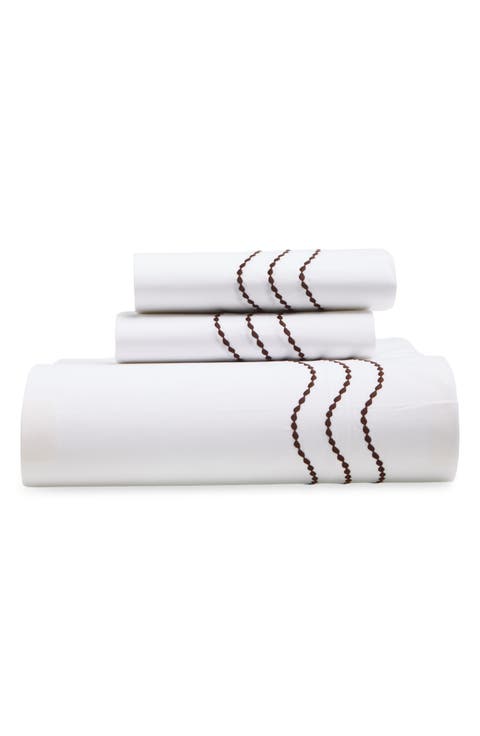 Serena Embroidered Percale Sheet Set