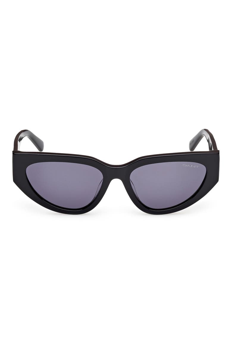 Cat Eye Sunglasses, Main, color, SHINY BLACK / SMOKE