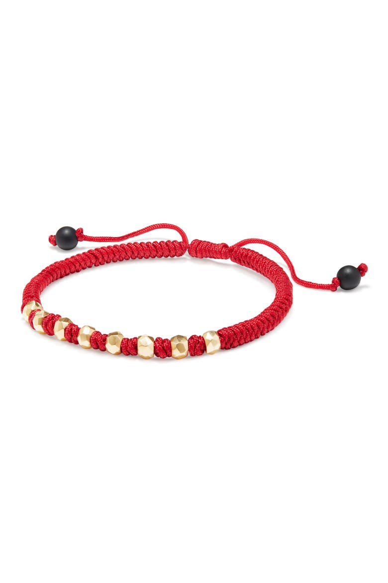DY Fortune Woven Bracelet with Black Onyx in 18K Gold, Main, color, GOLD