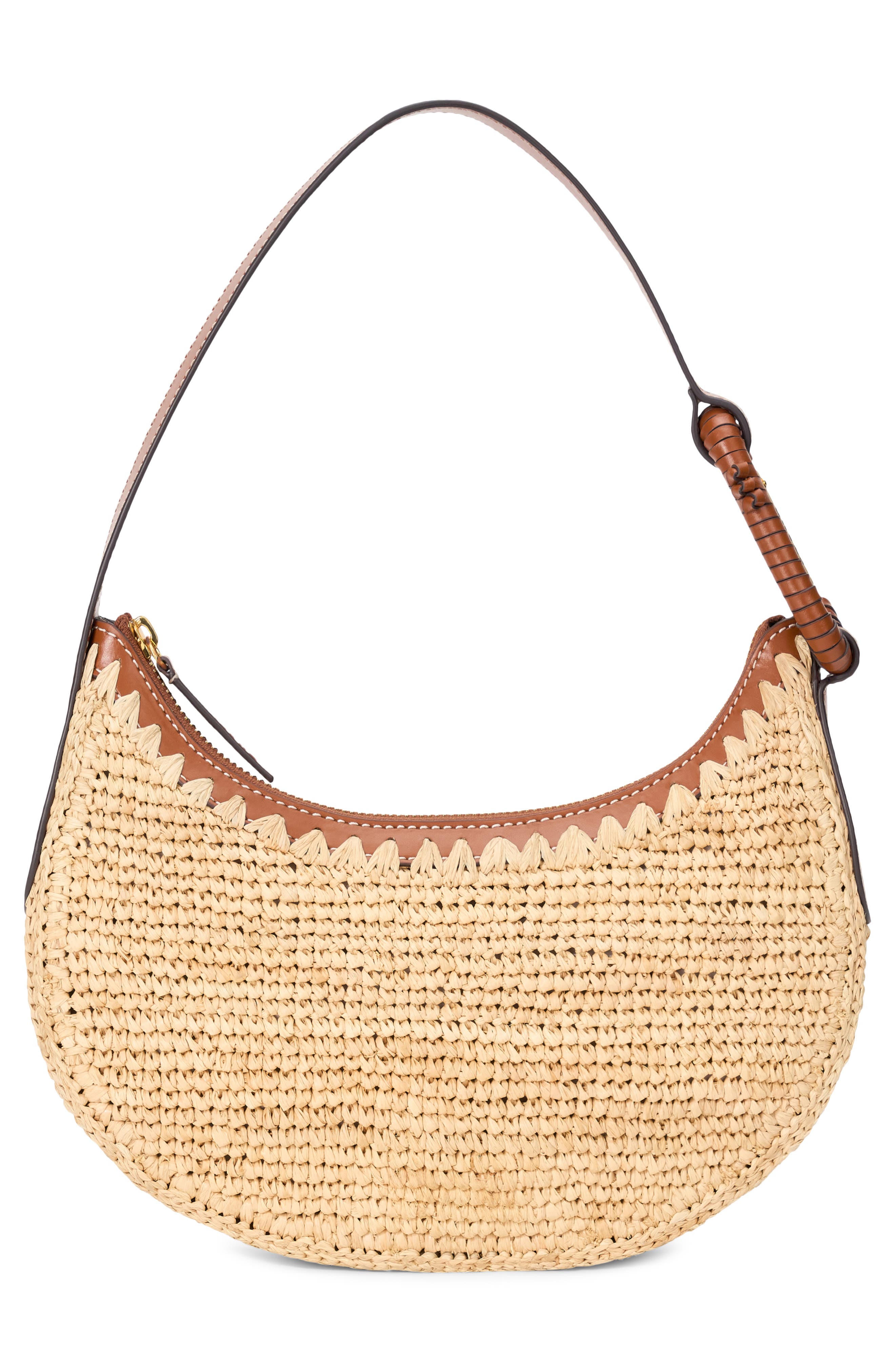STAUD Alden Raffia Shoulder Bag, Alternate, color, Natural/ Tan