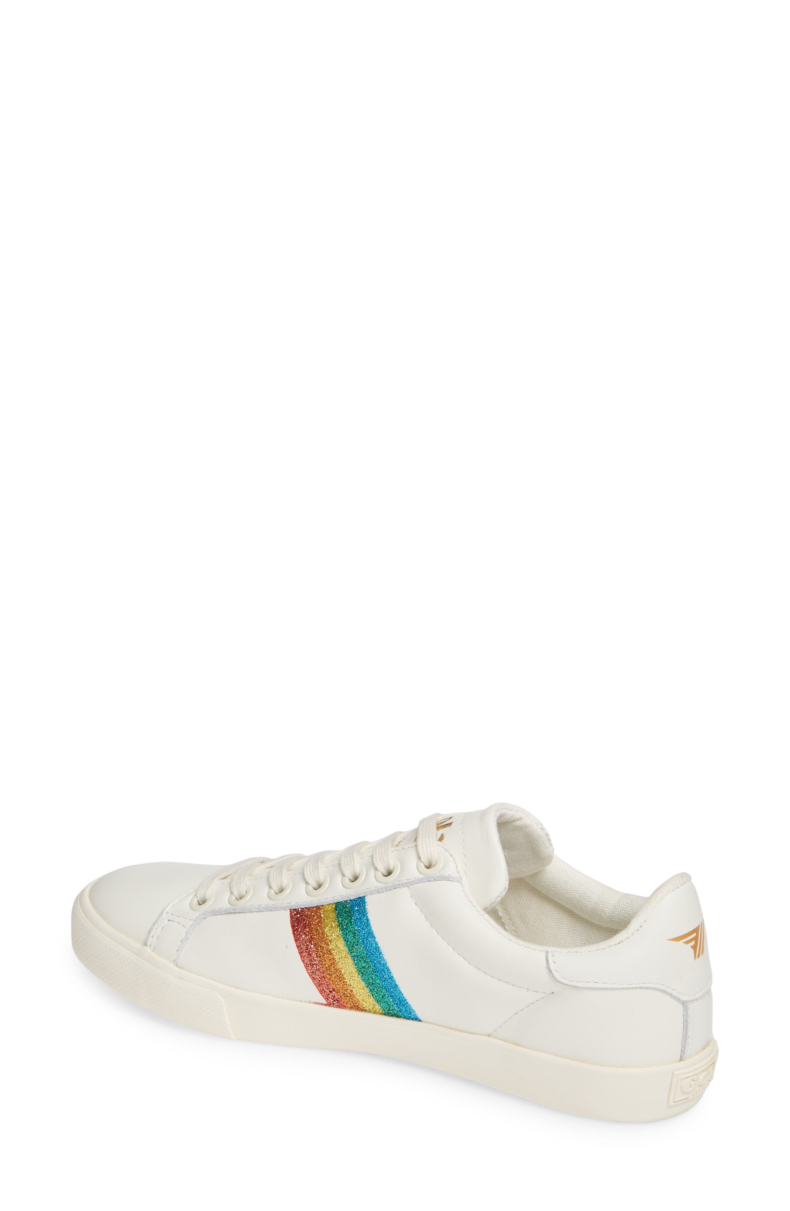Orchid Rainbow Glitter Sneaker, Alternate, color, OFF WHITE/ MULTI LEATHER