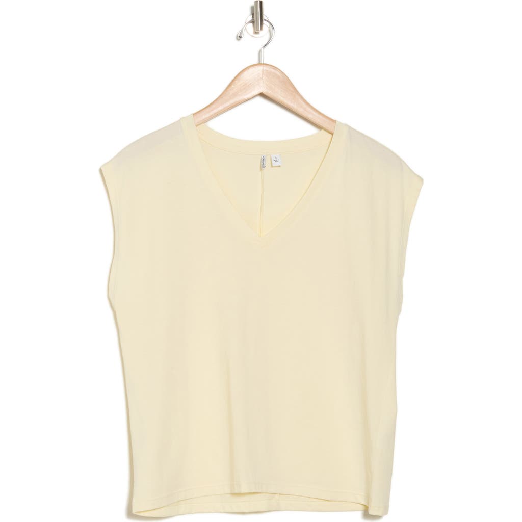 Nordstrom V-neck Pima Cotton T-shirt In Yellow Pale