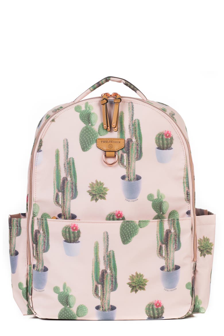 On the Go Water Resistant Diaper Backpack, Main, color, CACTUS PRINT