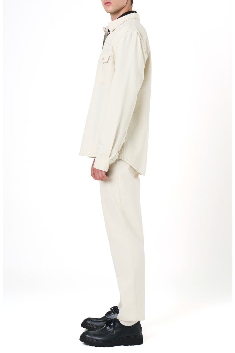 Elon Long-Sleeve Semi-Fitted Overshirt, Alternate, color, White