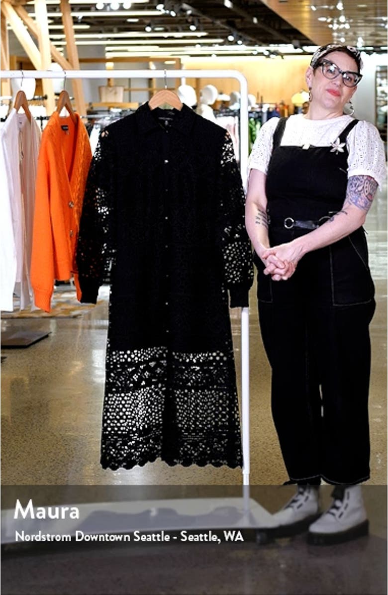 Lacy Long Sleeve Midi Shirtdress, sales video thumbnail