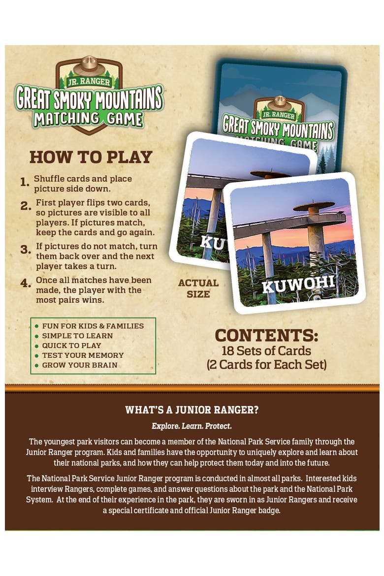 Great Smoky Mountains Matching Game, Alternate, color, Multicolor