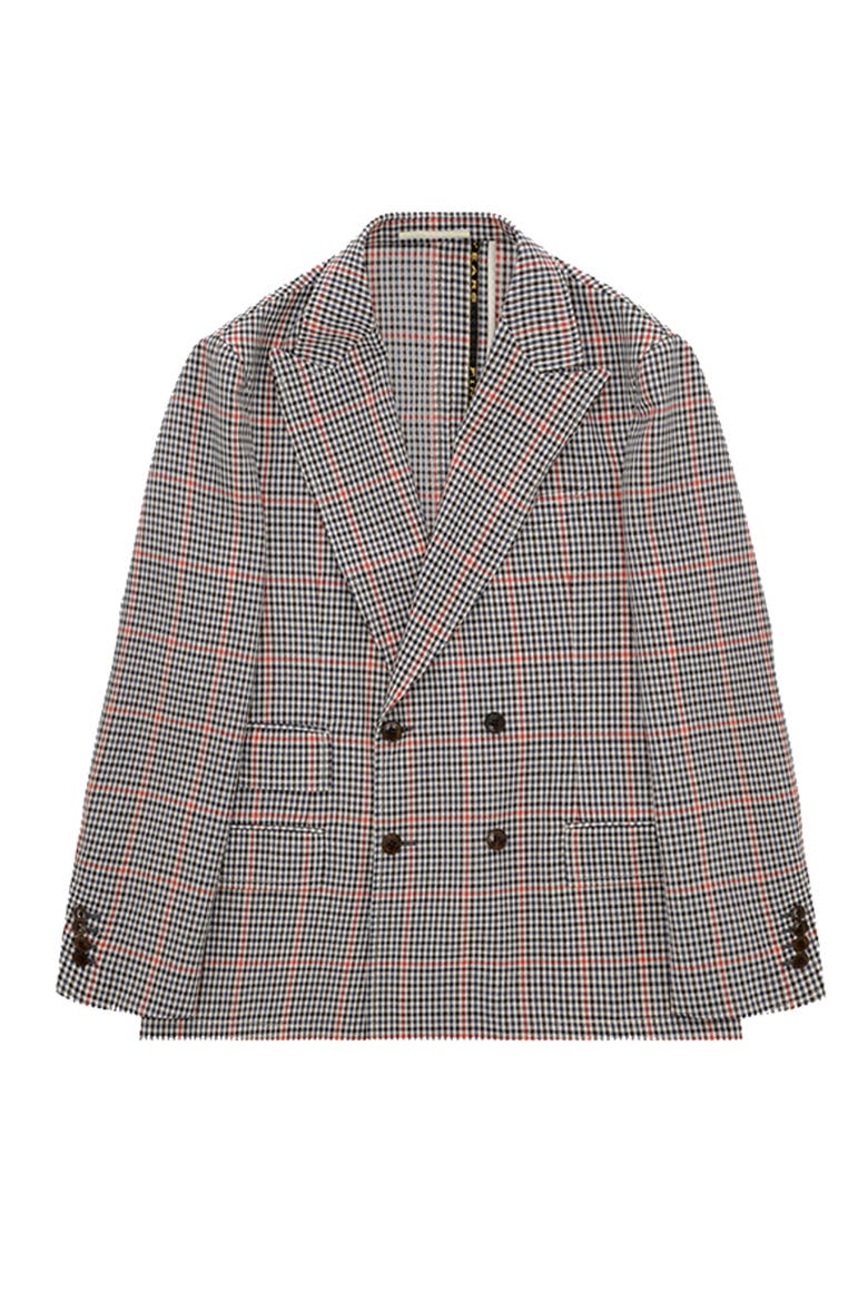 Classic Wool Check Blazer, Main, color, Blue
