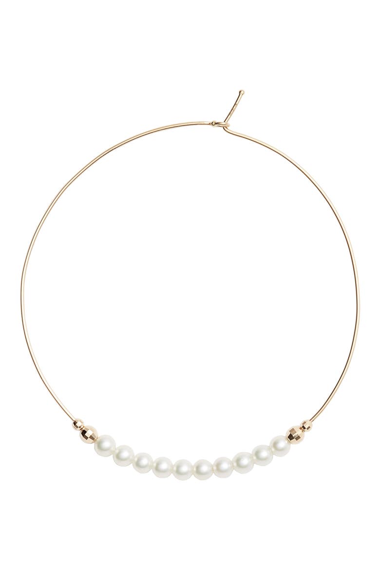 Pearl Hoop Earrings, Alternate, color, GOLD/ PEARL